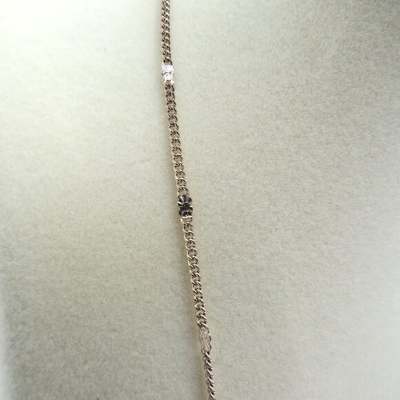 Lauren Conrad Necklace Rose Gold Tone Floral Bib Rhinestone 18" Adjustable Chain - Picture 4 of 8